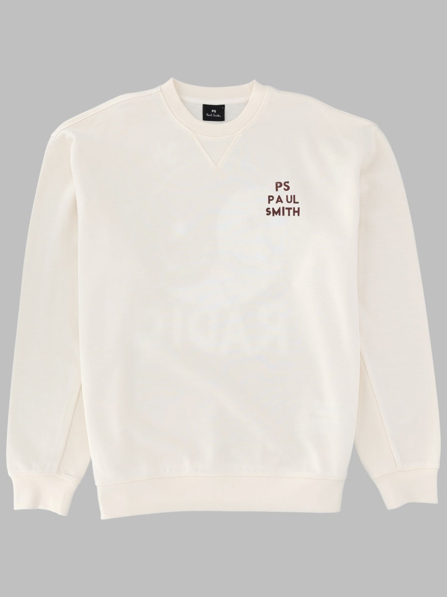 Ps Paul Smith Organic Cotton Oversized Sweatshirt — White by Ps Paul Smith