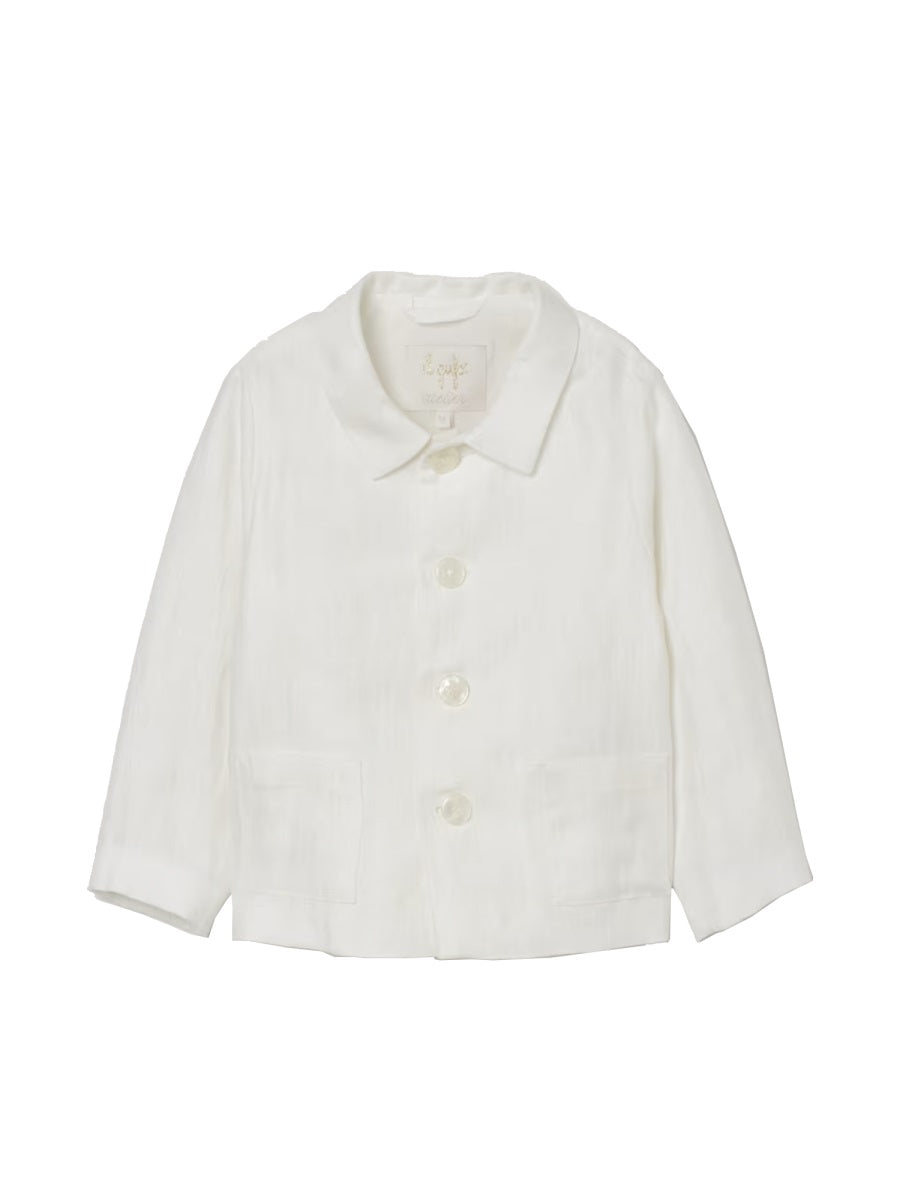 Il Gufo Linen Blend Blazer — White by Il Gufo