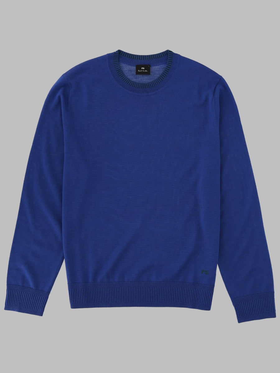 Ps Paul Smith Merino Wool Sweater — Blue by Ps Paul Smith