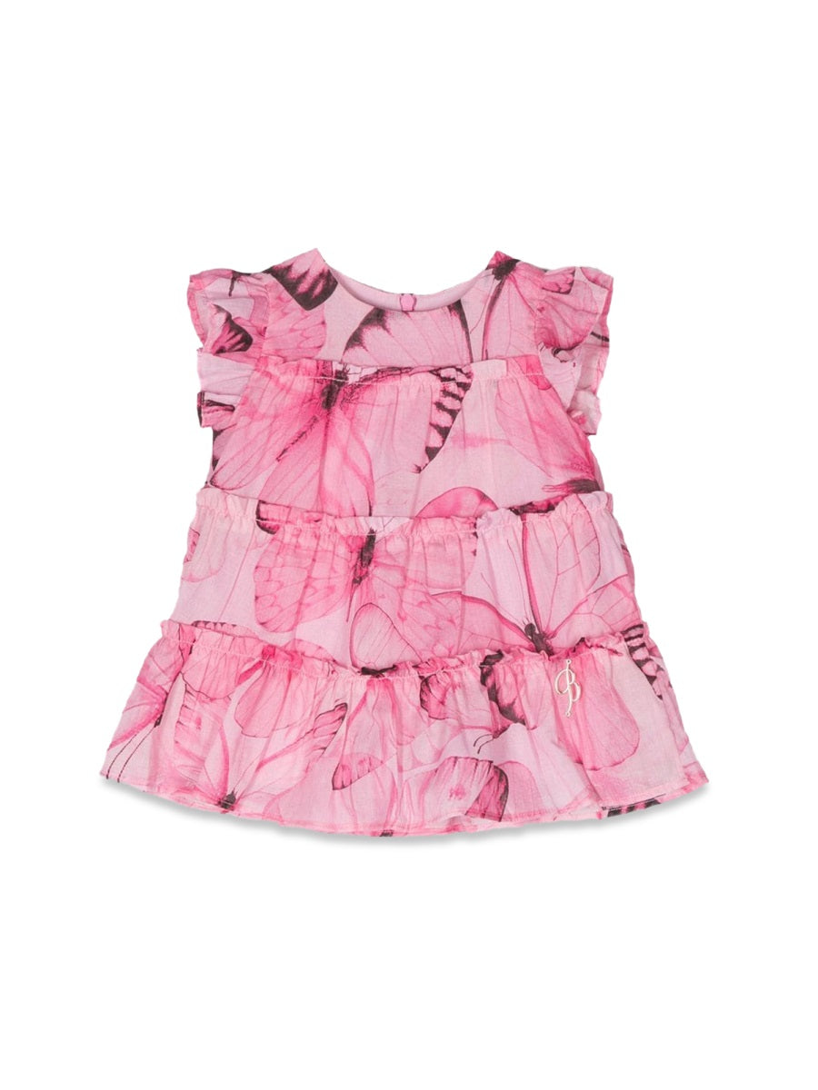Miss Blumarine Printed Cotton Dress — Pink by Miss Blumarine