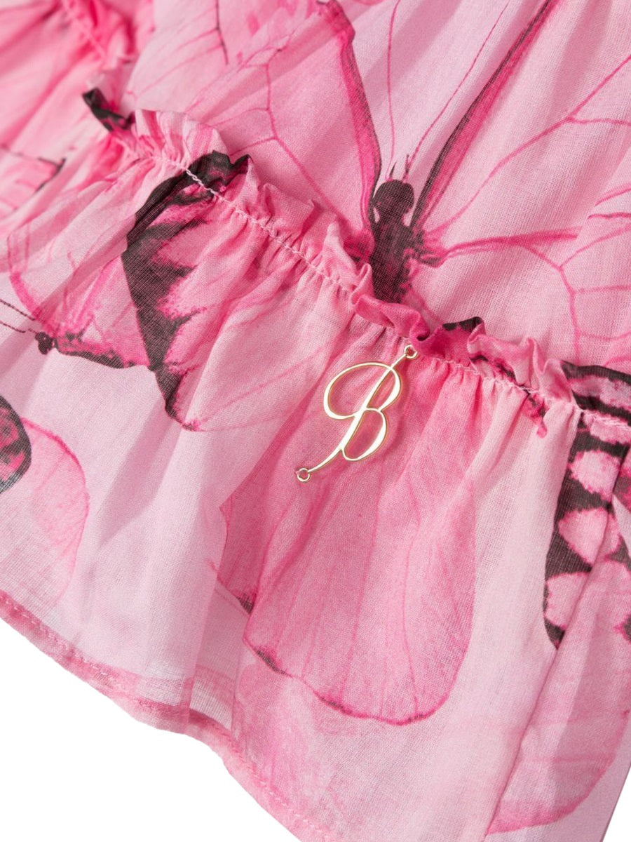 Miss Blumarine Printed Cotton Dress — Pink, view 2