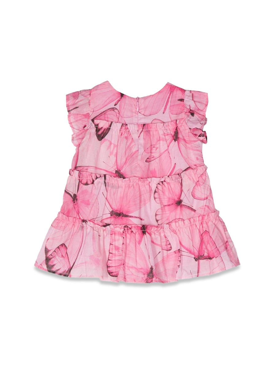 Miss Blumarine Printed Cotton Dress — Pink, view 3