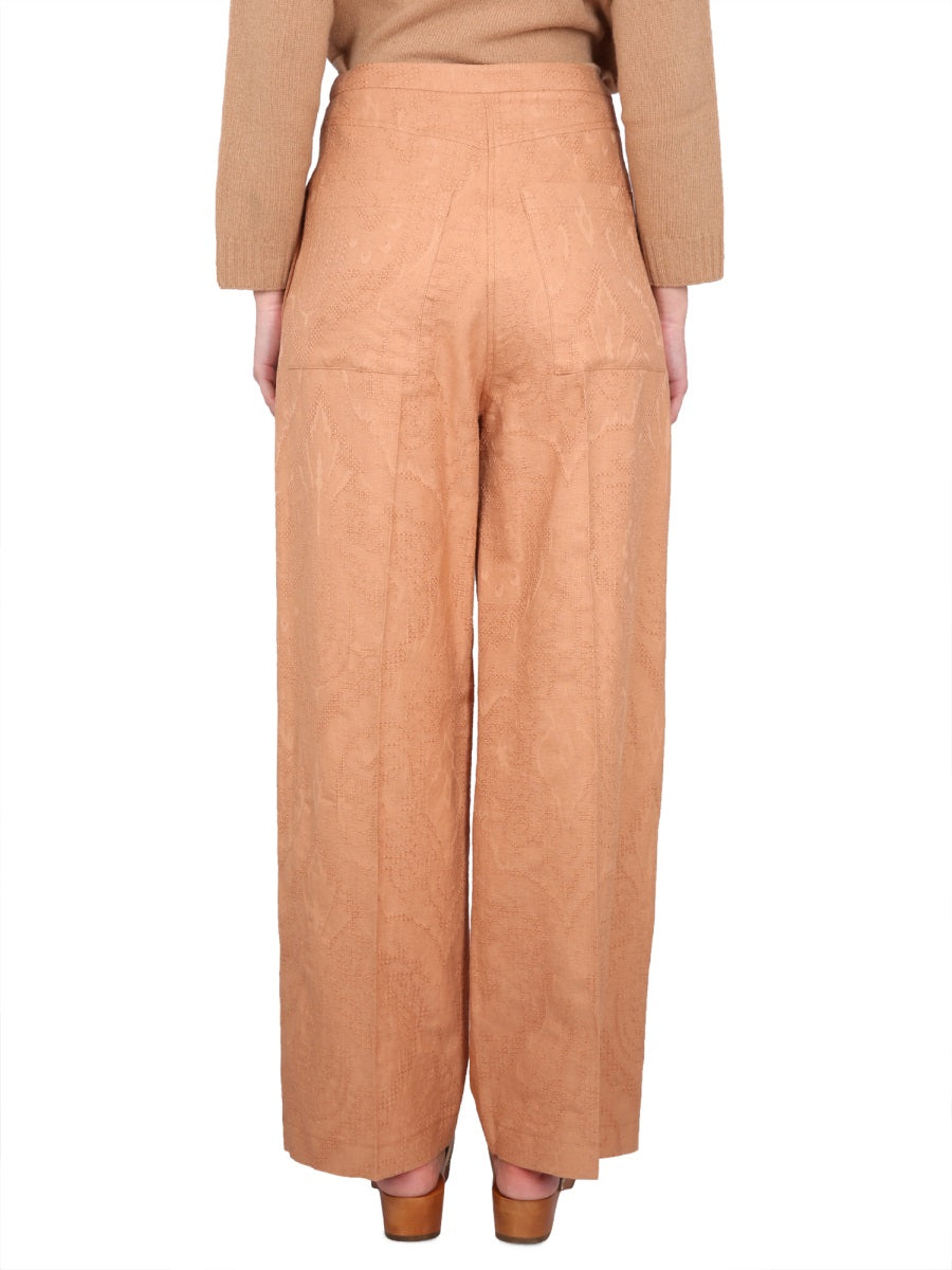 Alysi Ajoure Trousers — Brown, view 3