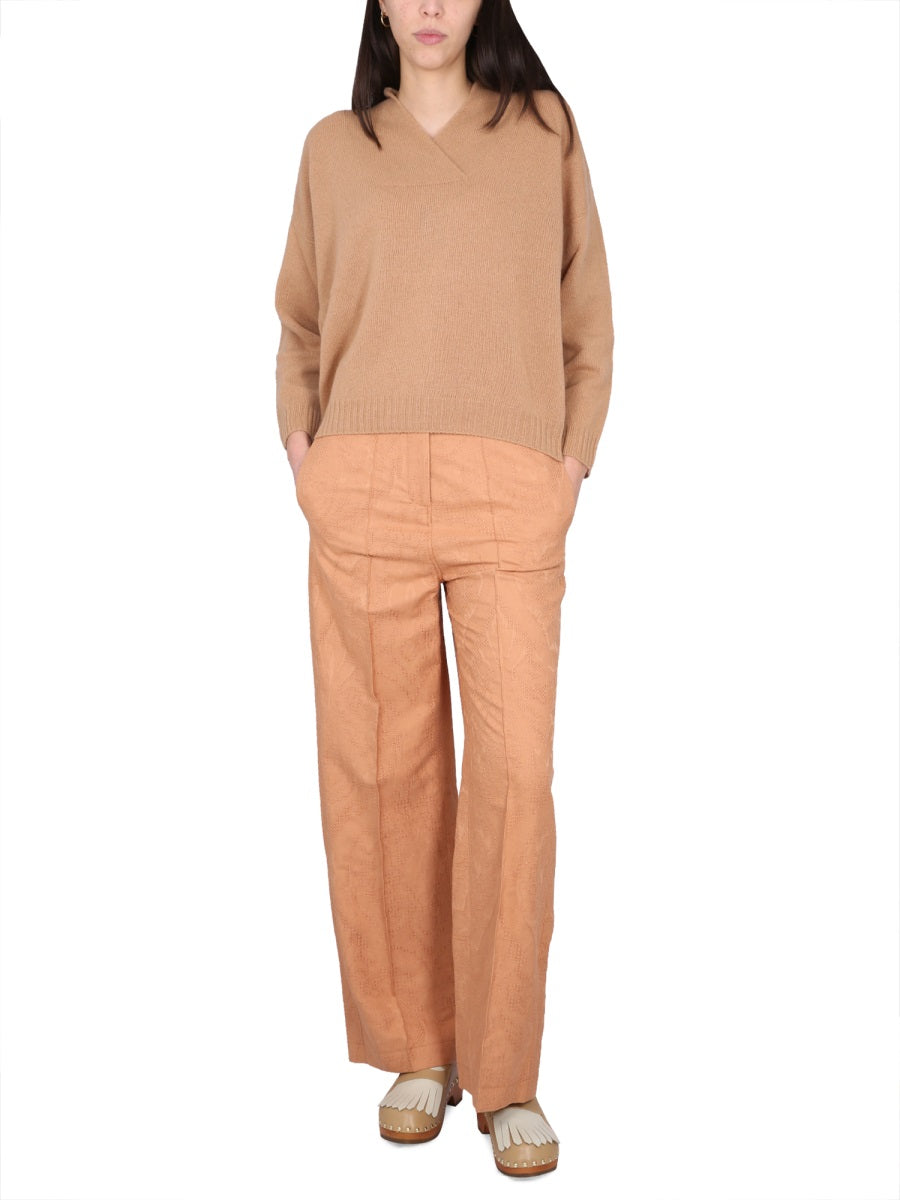 Alysi Ajoure Trousers — Brown, view 4