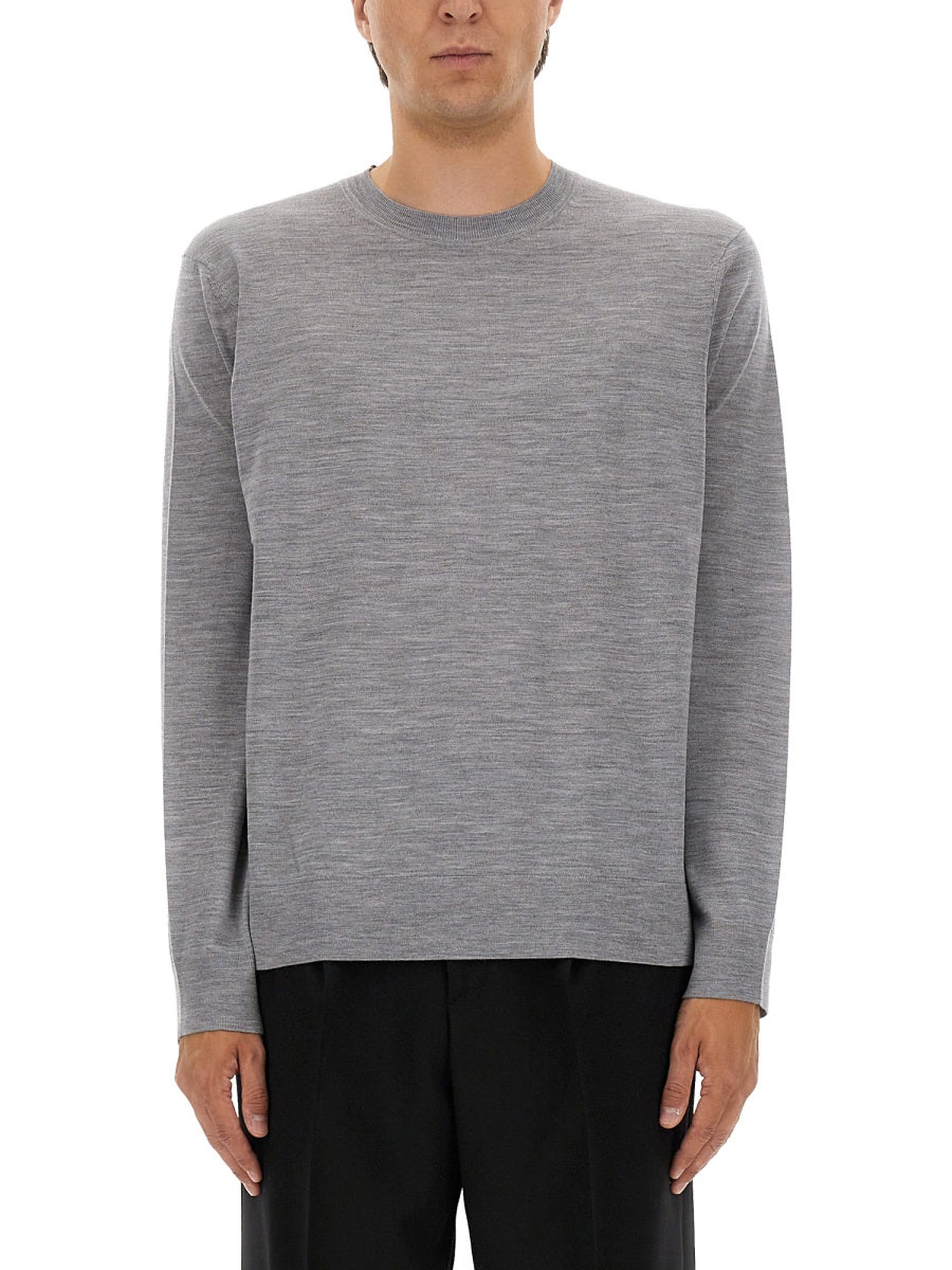Theory Wool Jersey Sweater — Gray, view 3