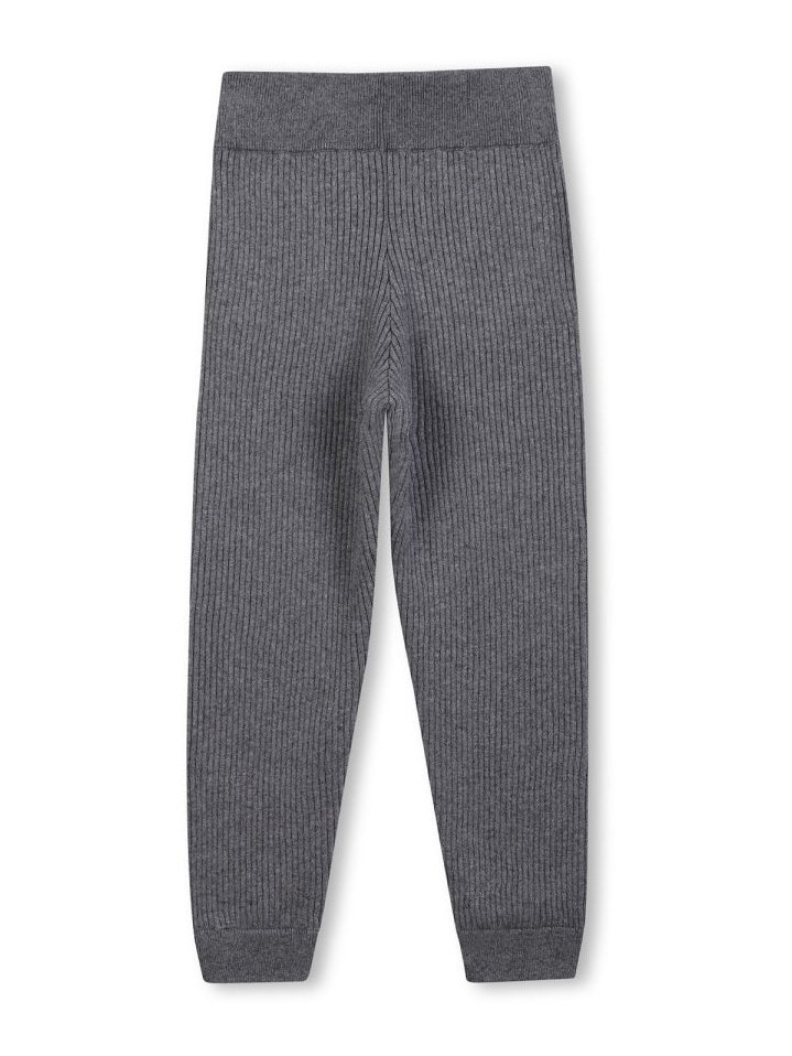 Chloé Tricot Cotton-Wool Blend Trousers — Gray, view 2