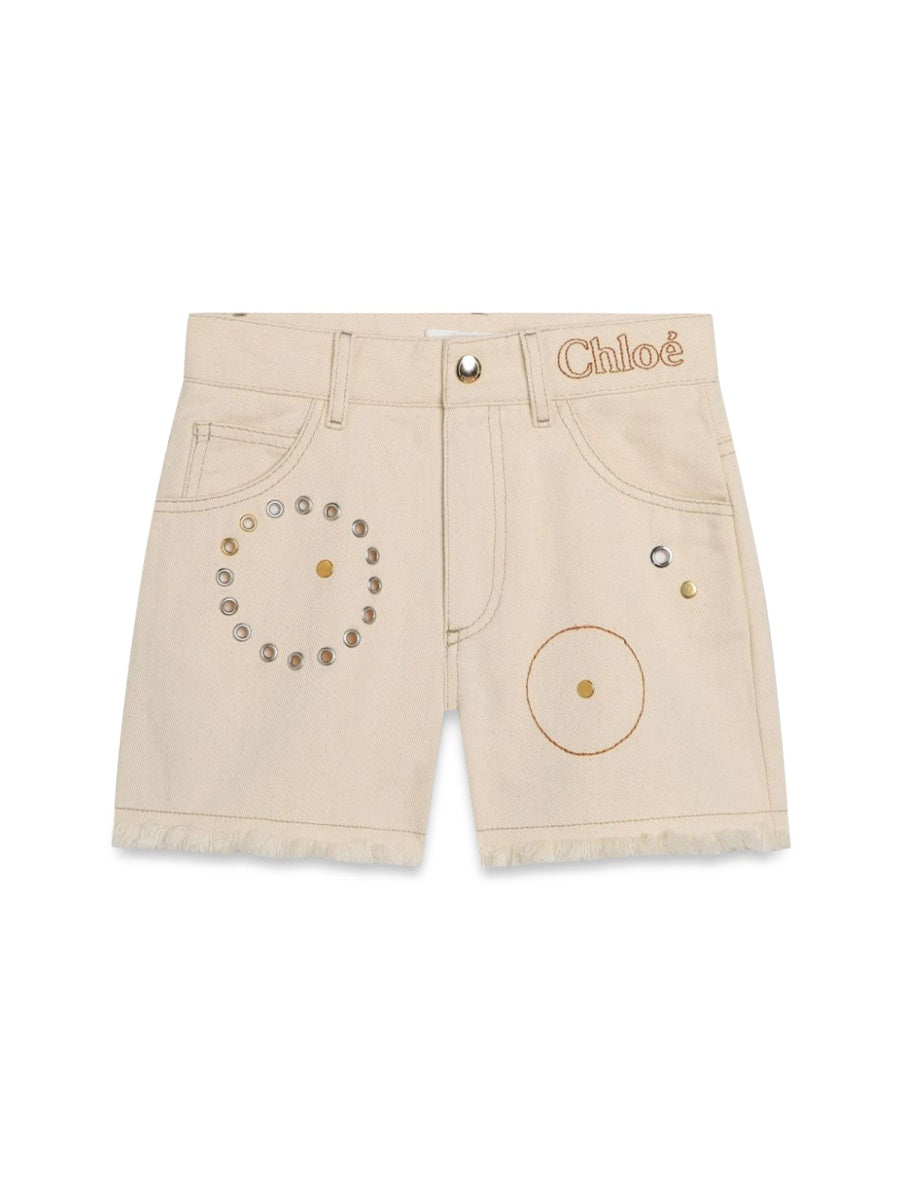 Chloé Cotton Denim Shorts — Blue by Chloé