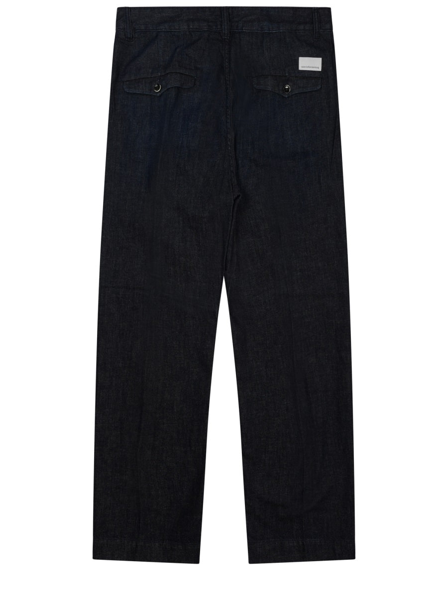 Nine In The Morning Stretch Cotton Chino Trousers — Blue, view 2