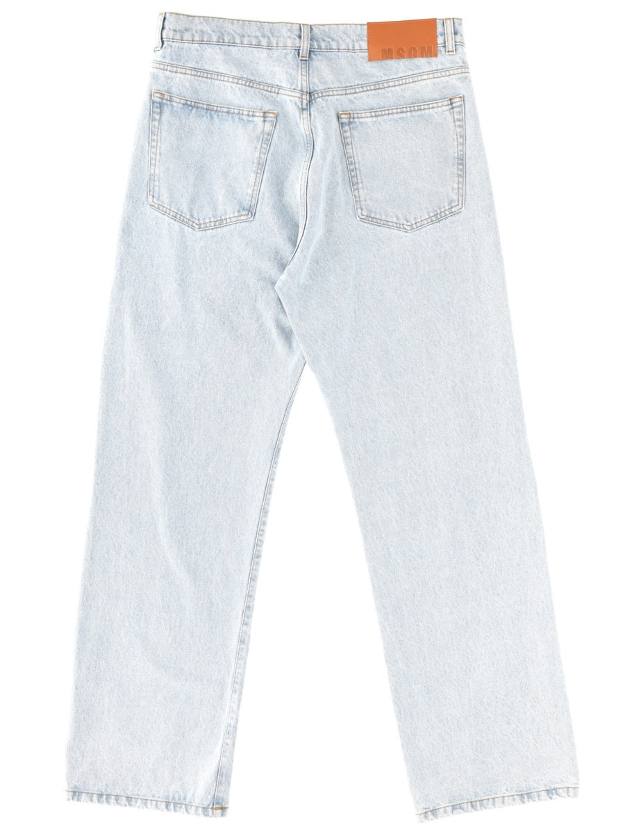 MSGM Embroidered Logo Jeans — Blue by Msgm