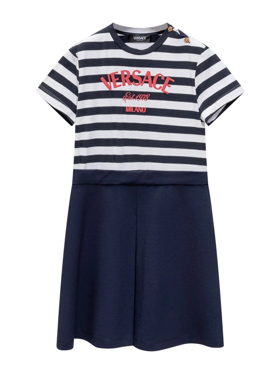 Versace Stretch Cotton Dress — Blue by Versace