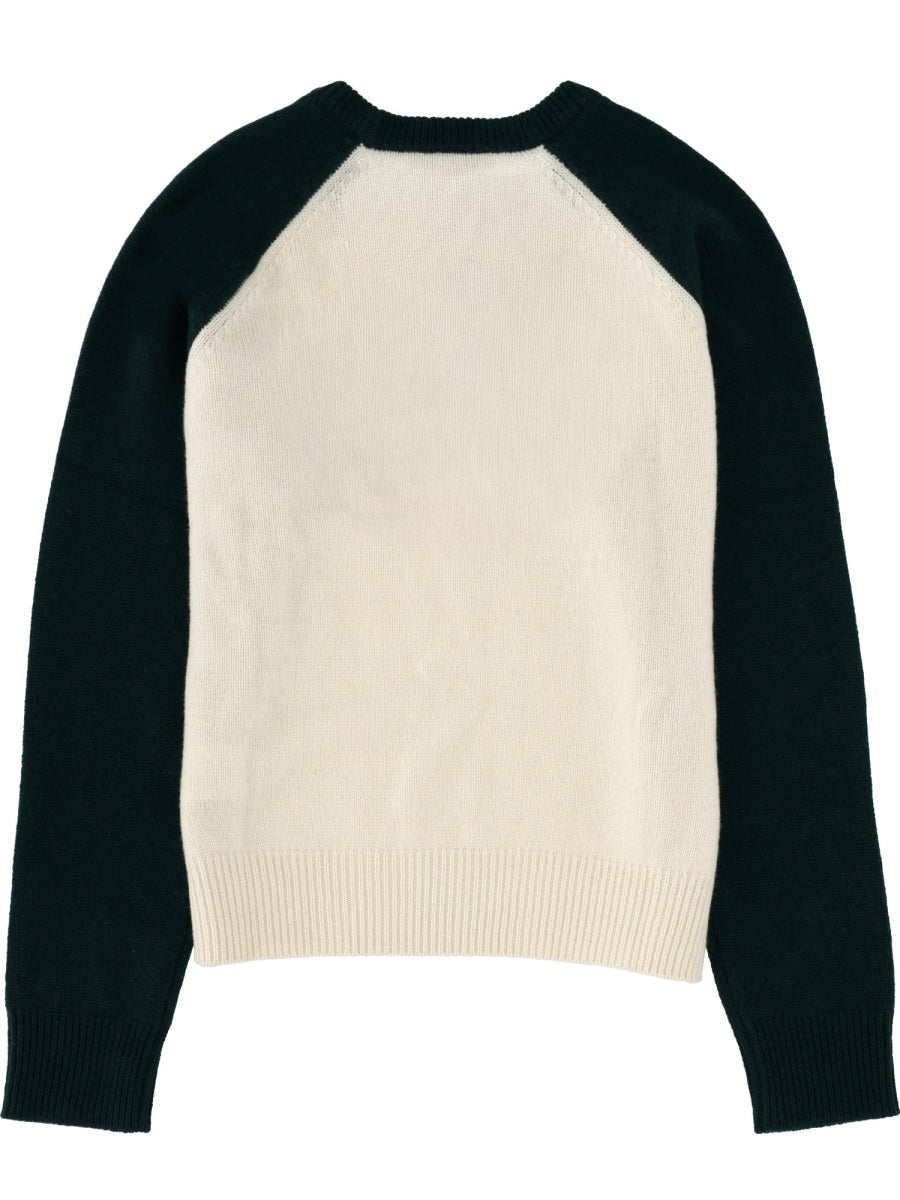 Sporty & Rich Logo Jersey Cashmere Blend Sweater — Multicolor, view 2