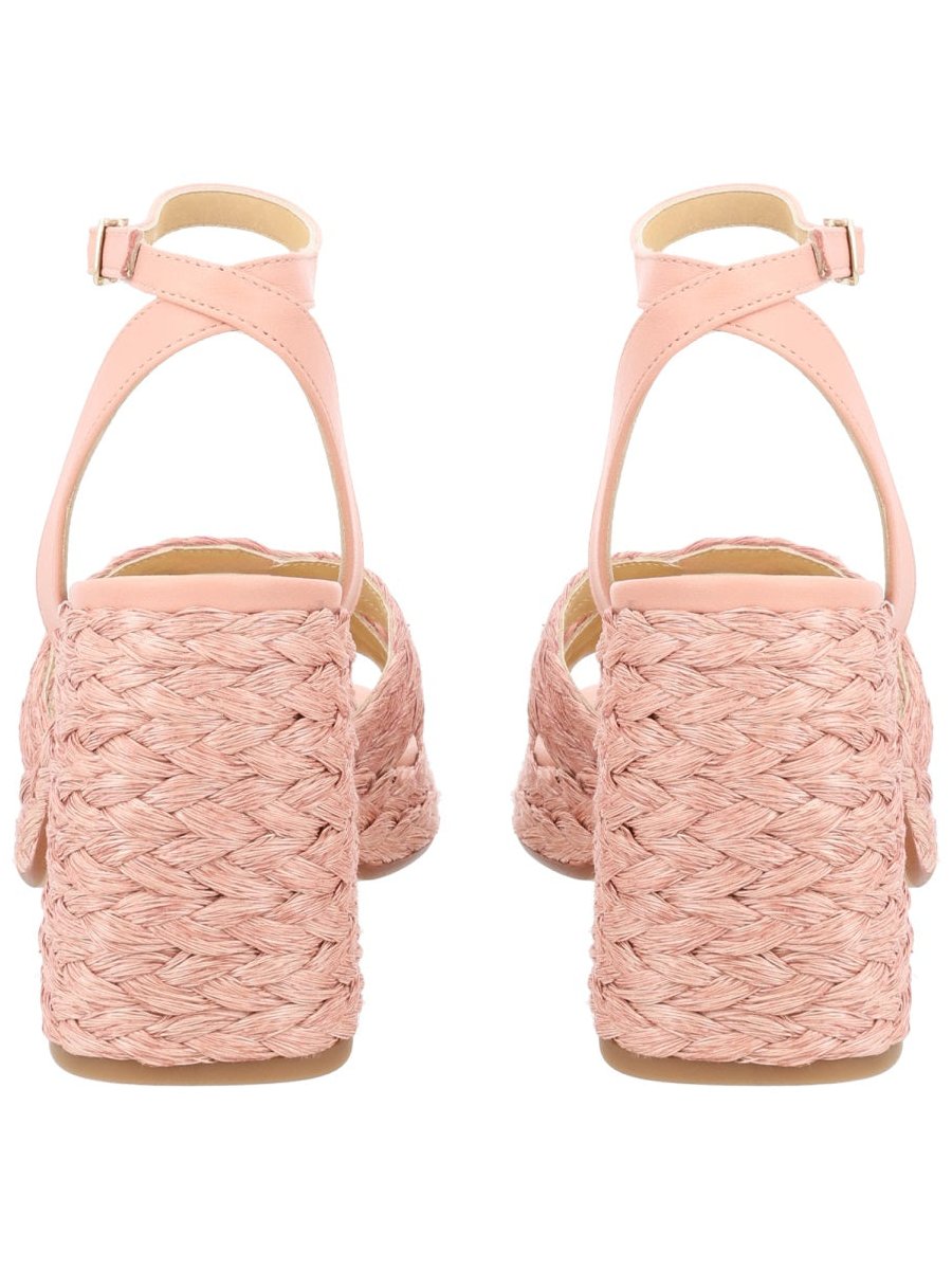 CastañEr Woven Raffia Sandal — Pink, view 2