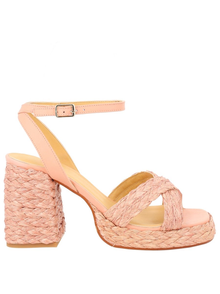 CastañEr Woven Raffia Sandal — Pink, view 4