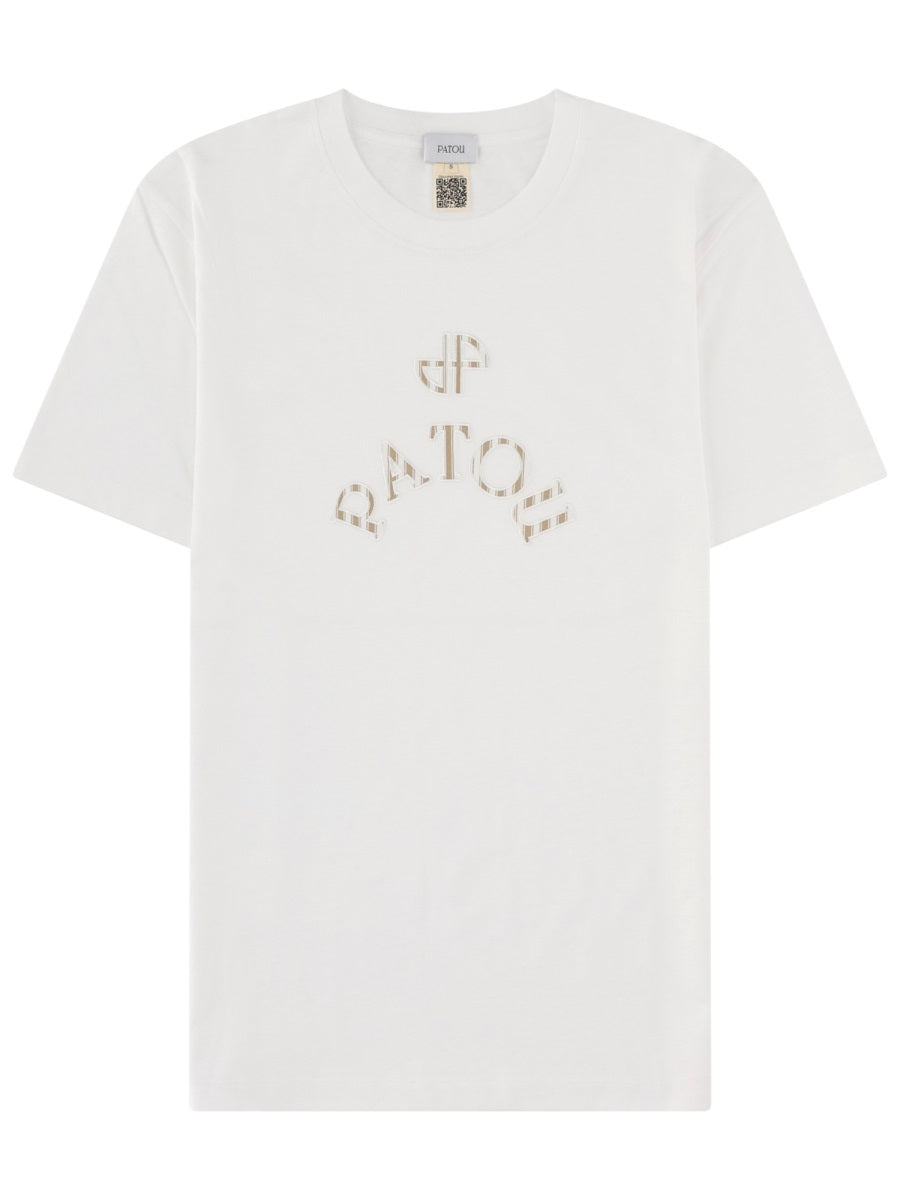 Patou Logo-Embroidered Cotton T-Shirt — White by Patou