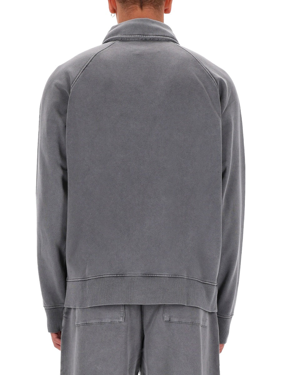 Versace Jeans Couture Logo-Print Cotton Sweatshirt — Grey, view 2