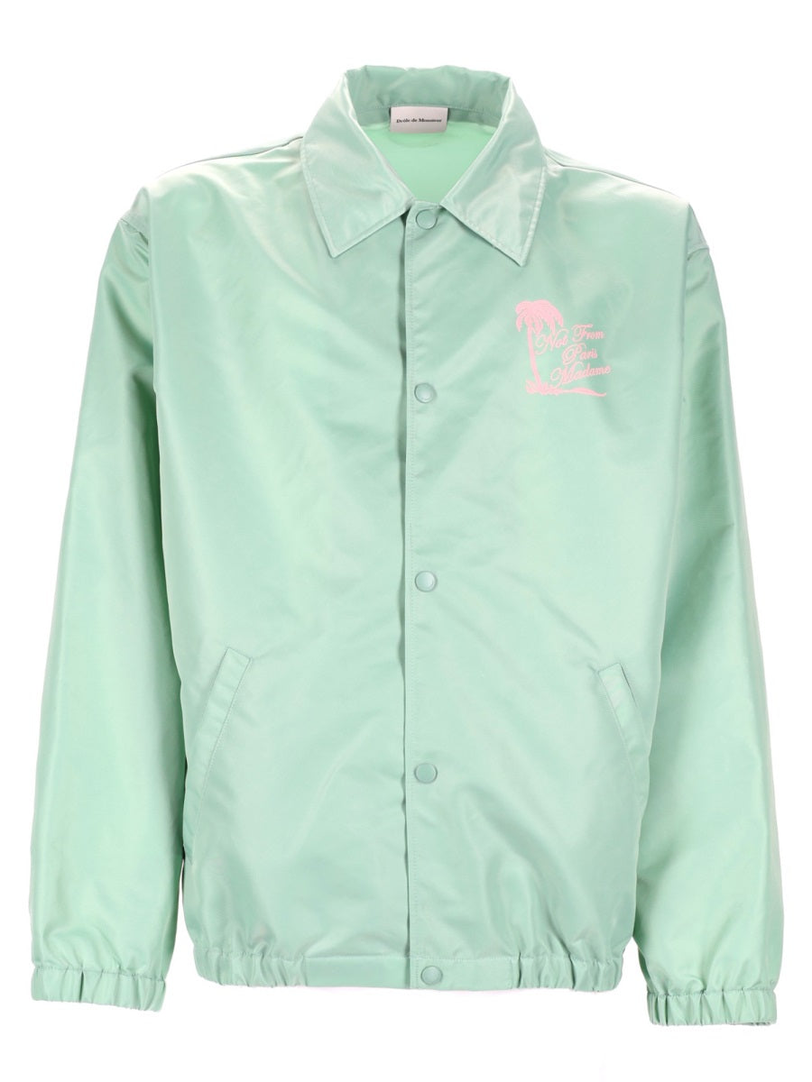 DrôLe De Monsieur Slogan Palmiers Technical Polyamide Jacket — Green by Drole De Monsieur