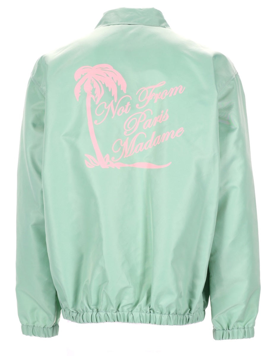 DrôLe De Monsieur Slogan Palmiers Technical Polyamide Jacket — Green, view 2