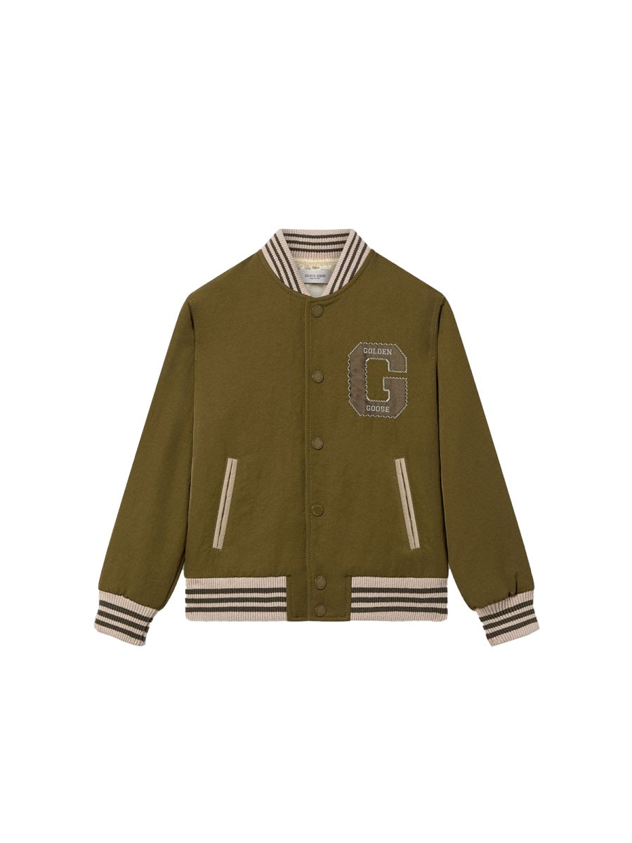 Golden Goose Nylon with Signature Logo Jacket — Brown by Golden Goose