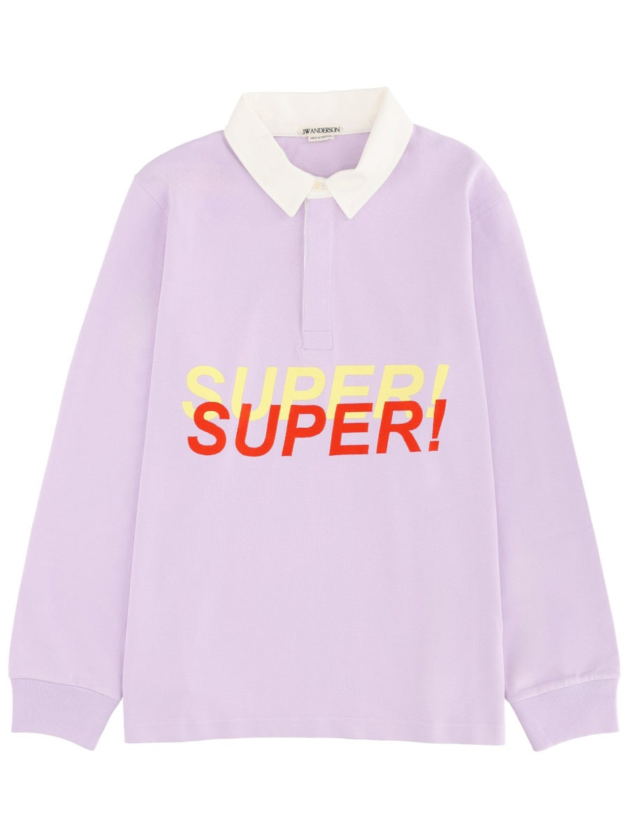 JW Anderson Cotton Polo Shirt — Purple by JW Anderson