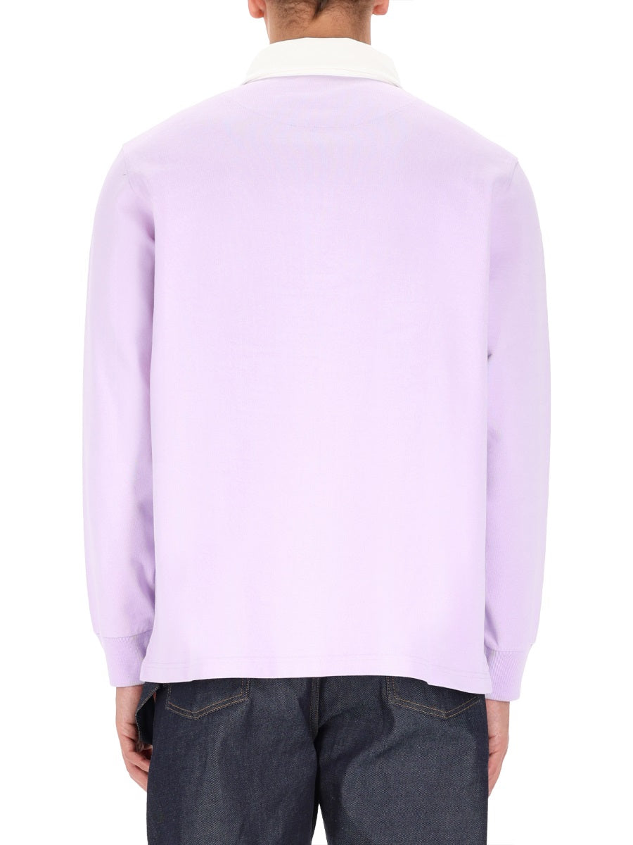 JW Anderson Cotton Polo Shirt — Purple, view 3