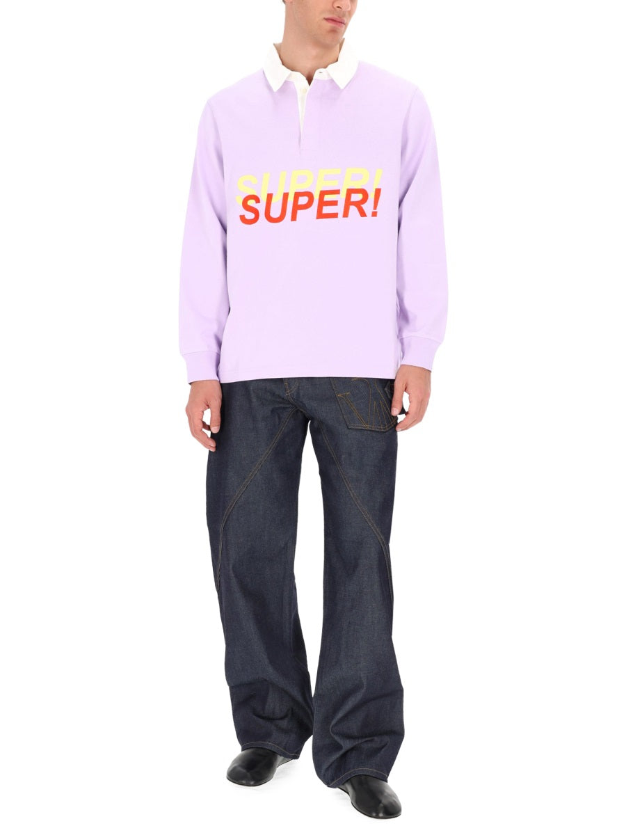 JW Anderson Cotton Polo Shirt — Purple, view 4