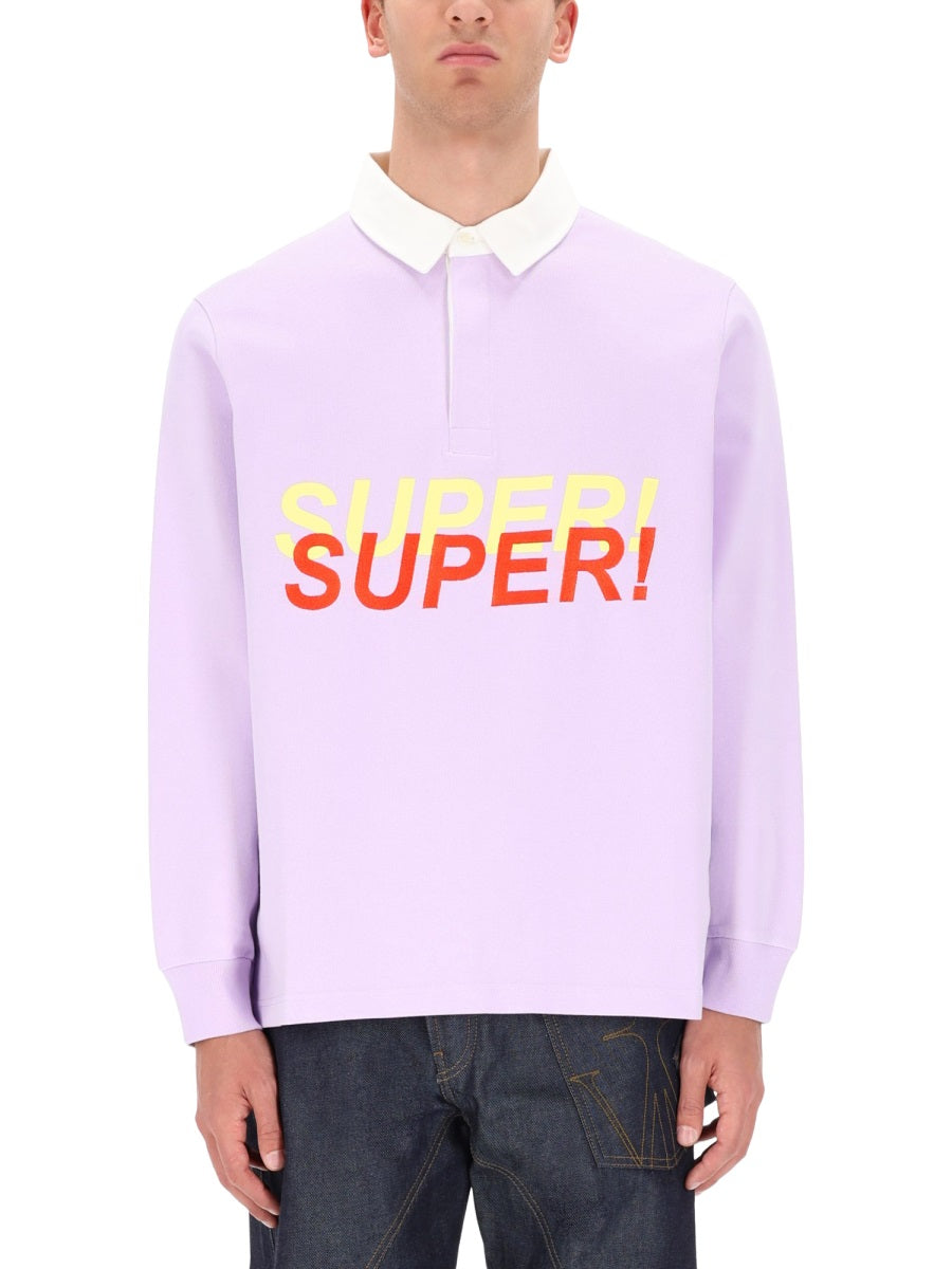 JW Anderson Cotton Polo Shirt — Purple, view 5