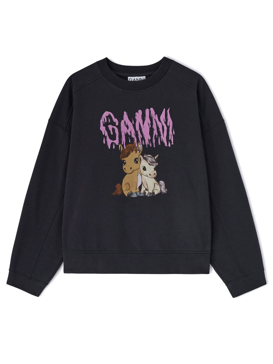 Ganni Islands Sweatshirt — Gray by Ganni