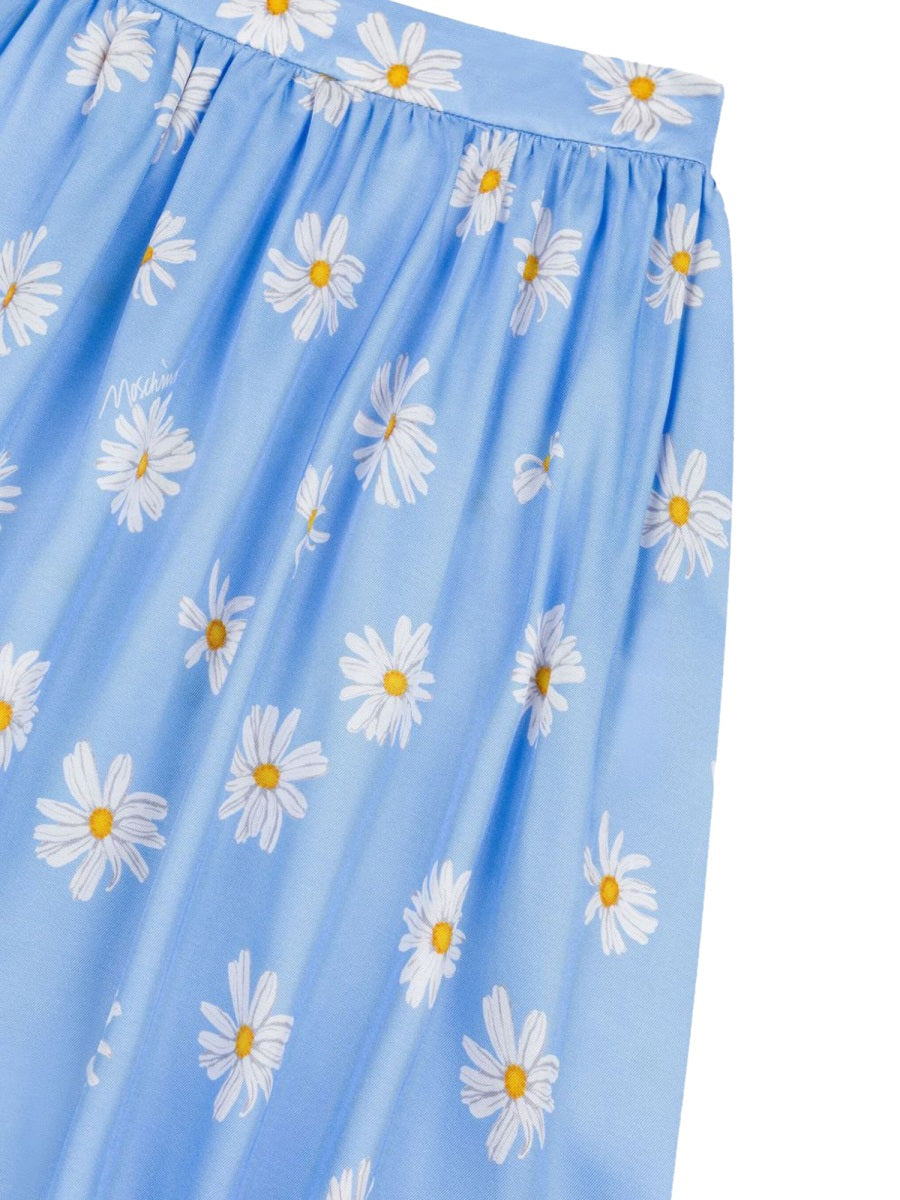Moschino Fluid Viscose Skirt — Blue, view 3