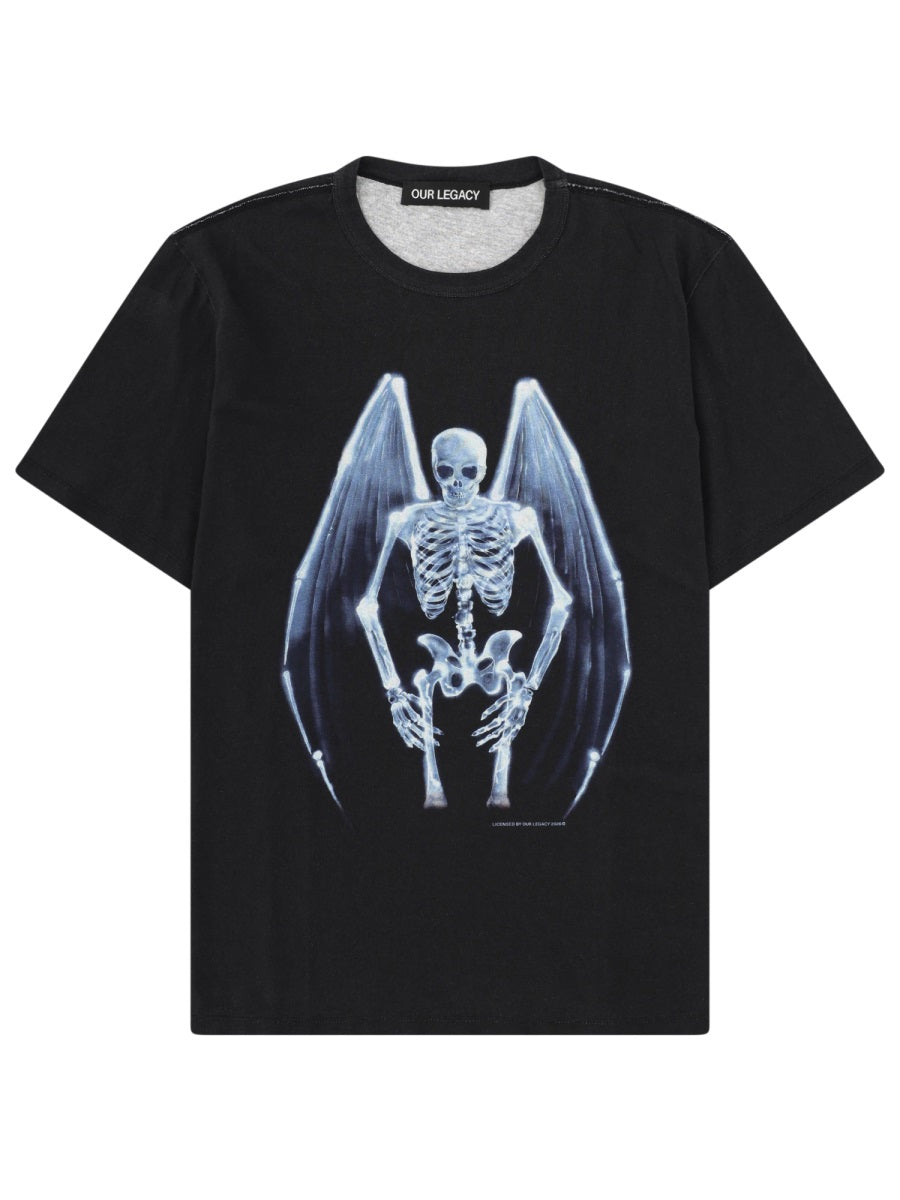 Our Legacy Fallen Angel Print Cotton T-Shirt — Black by Our Legacy