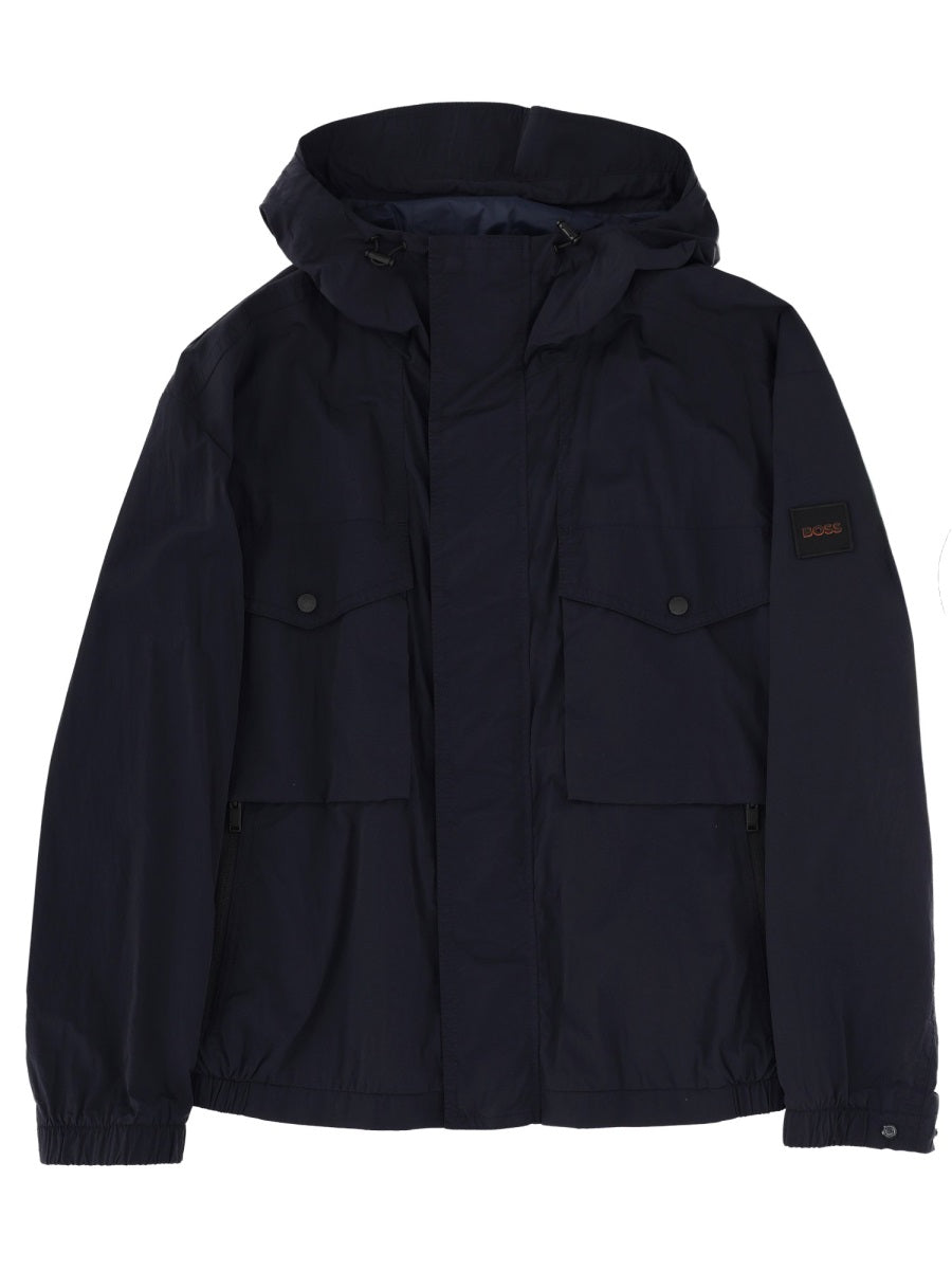 Hugo Boss Relaxed Fit Polyamide Jacket — Blue by Hugo Boss