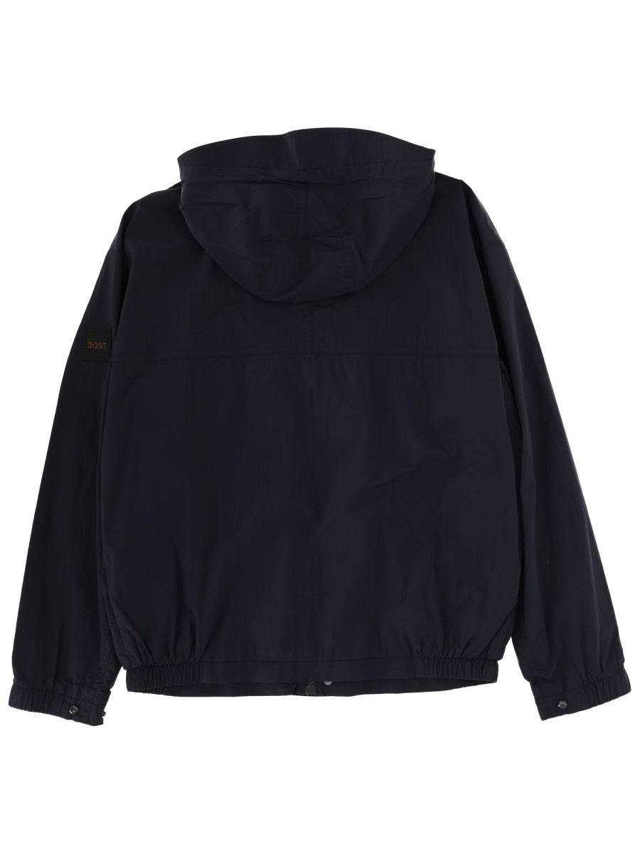 Hugo Boss Relaxed Fit Polyamide Jacket — Blue, view 2