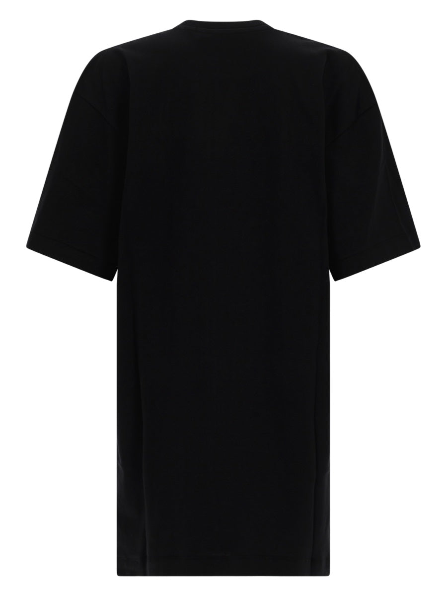 MSGM Cotton T-Shirt Dress — Black, view 2