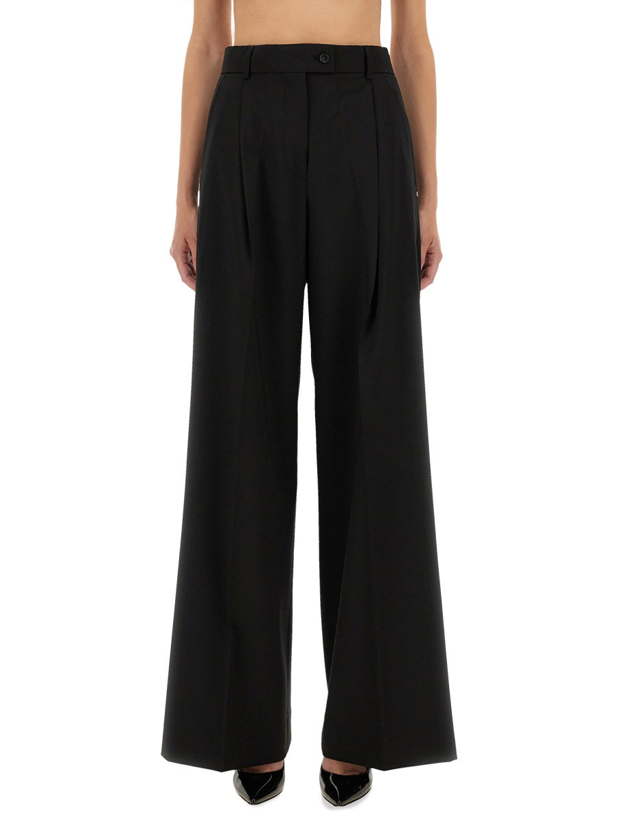 Sportmax Virgin Wool Trousers — Black, view 2