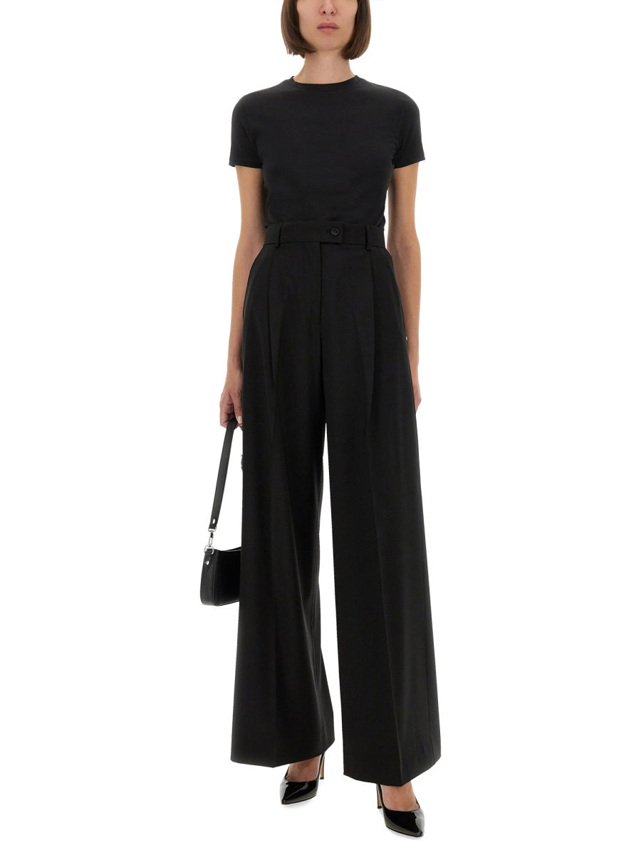 Sportmax Virgin Wool Trousers — Black, view 3