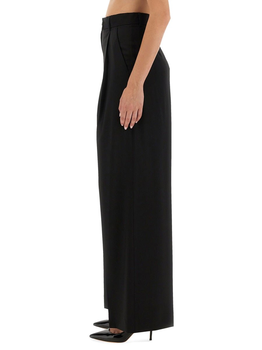 Sportmax Virgin Wool Trousers — Black, view 4