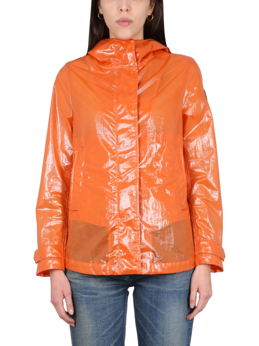 Colmar Waxed Nylon Hooded Jacket — Orange by Colmar