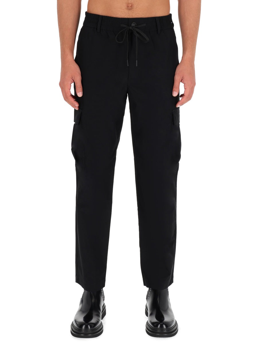 Versace Jeans Couture Technical Polyester Cargo Pants — Black, view 3