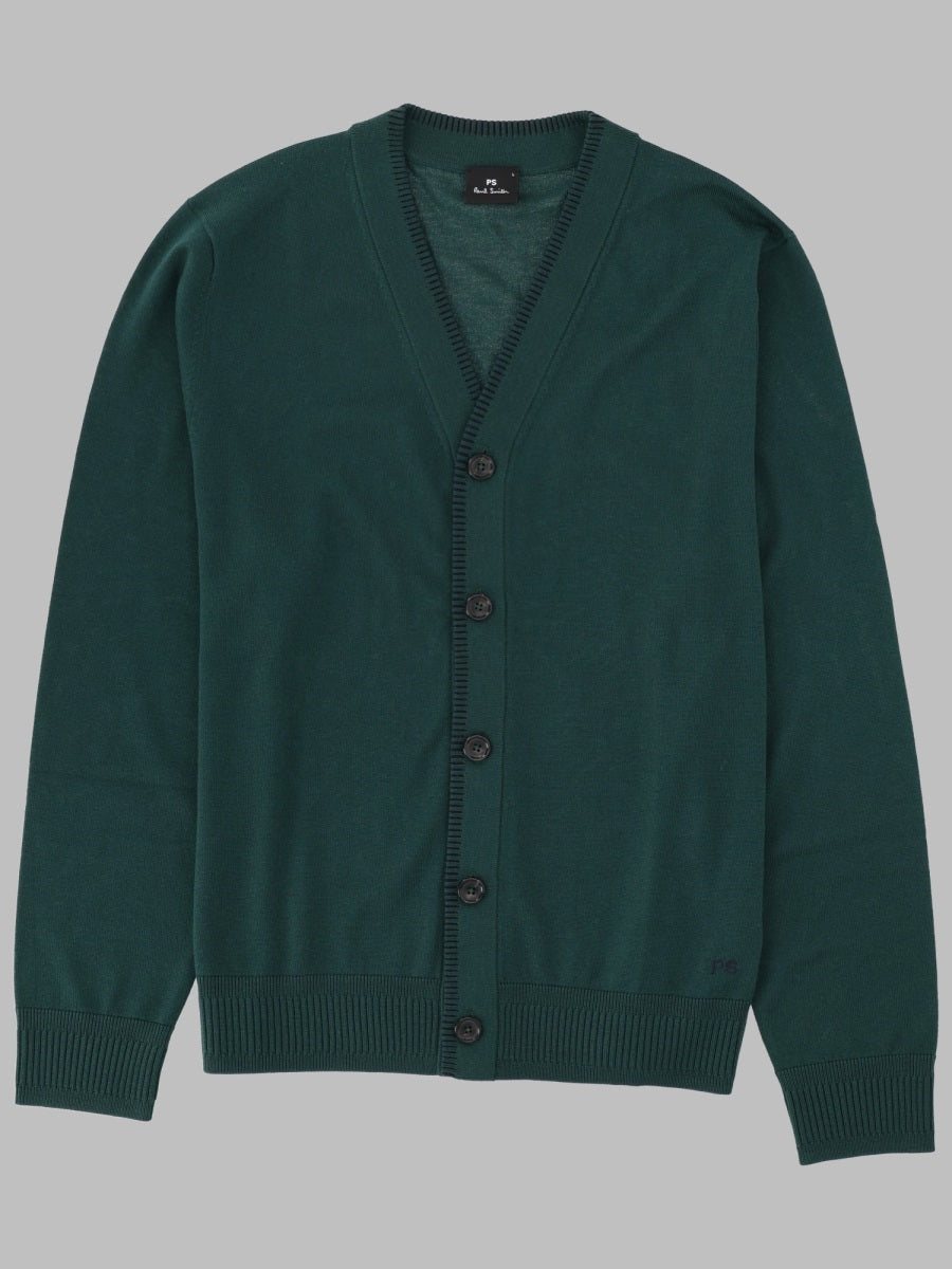 Ps Paul Smith Merino Wool Cardigan — Green by Ps Paul Smith