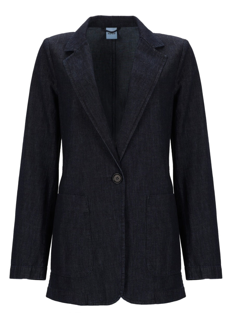 Aspesi Single-Breasted Denim Jacket — Blue by Aspesi