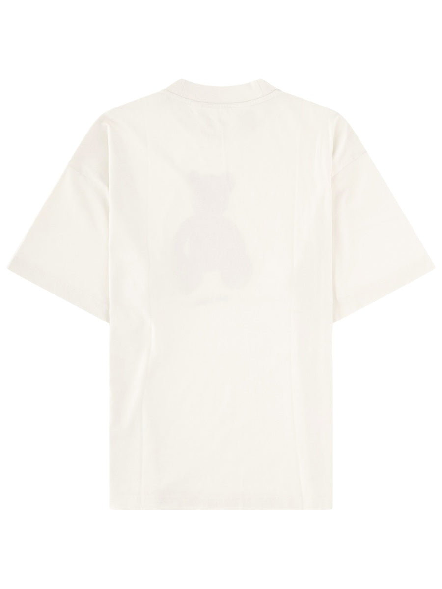 Palm Angels Bear-Motif Cotton T-Shirt — White, view 2