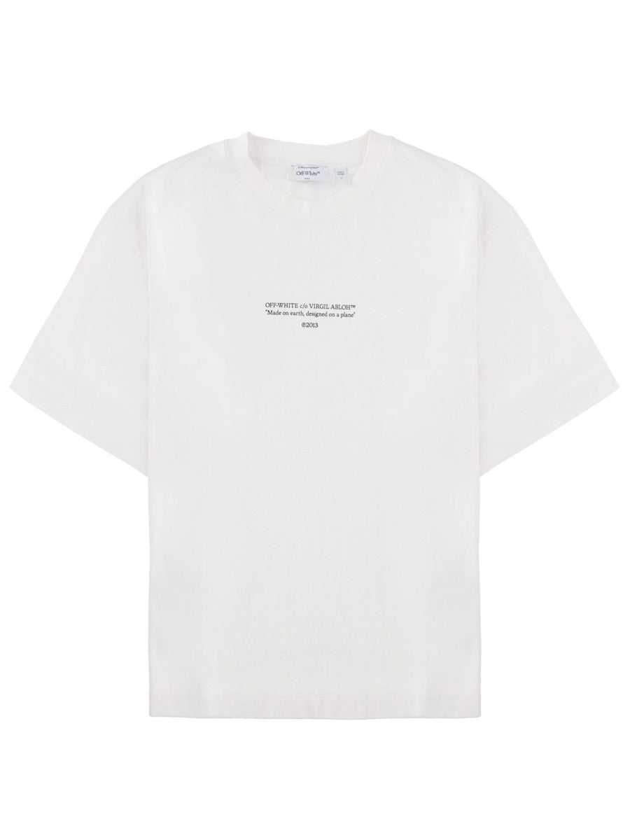 Off-White Logo-Embroidered Cotton T-Shirt — White by Off-White
