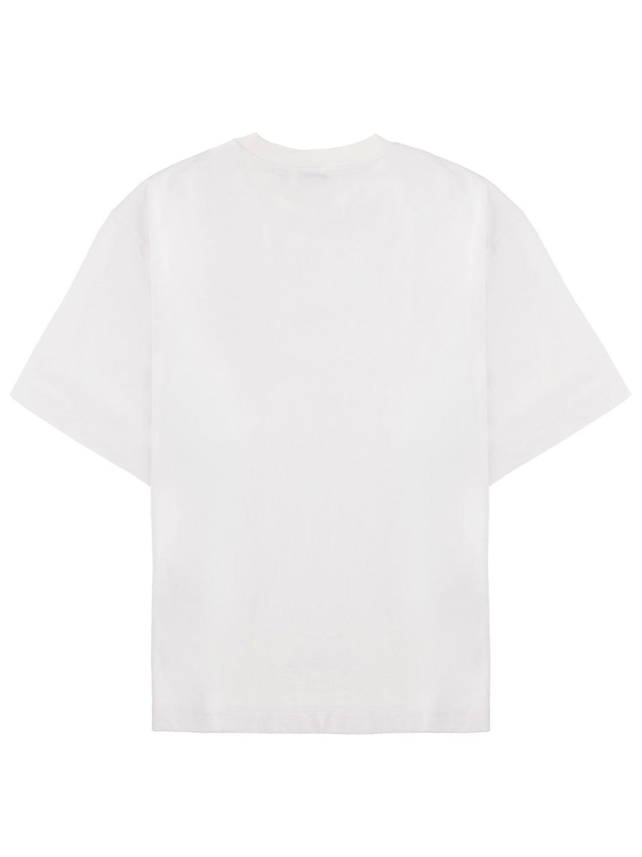 Off-White Logo-Embroidered Cotton T-Shirt — White, view 2