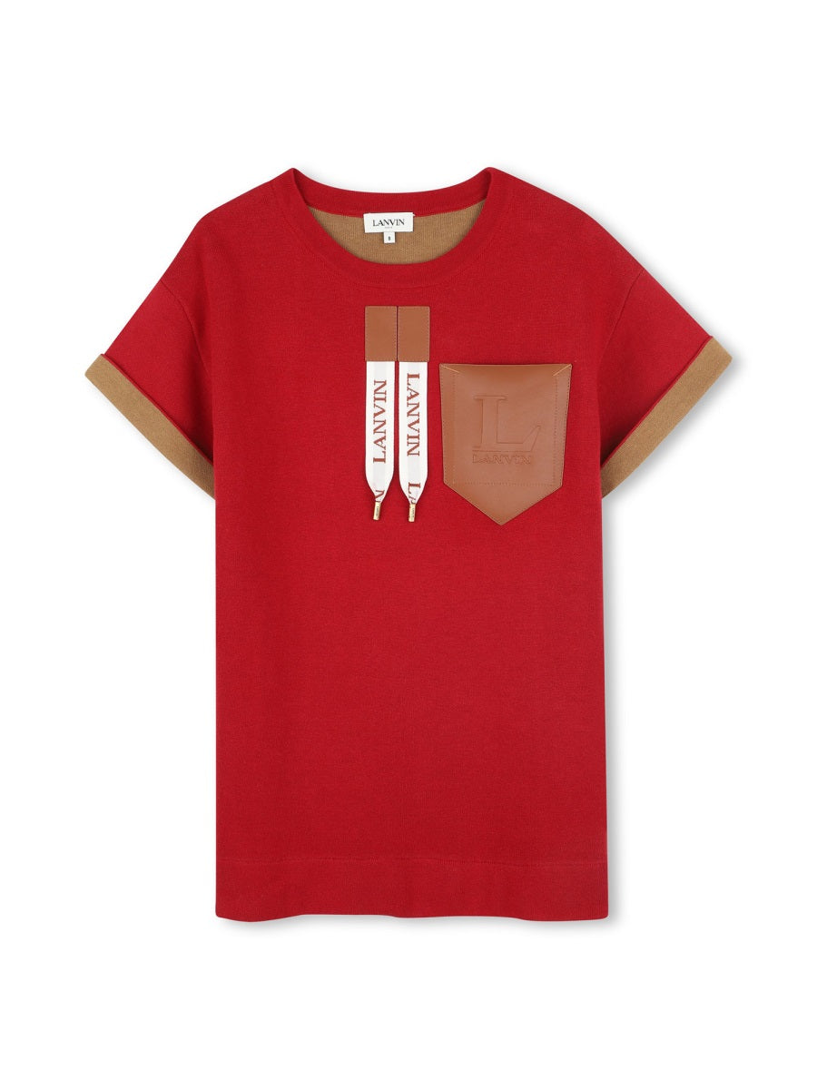 Lanvin Lace Cotton Dress — Red by Lanvin