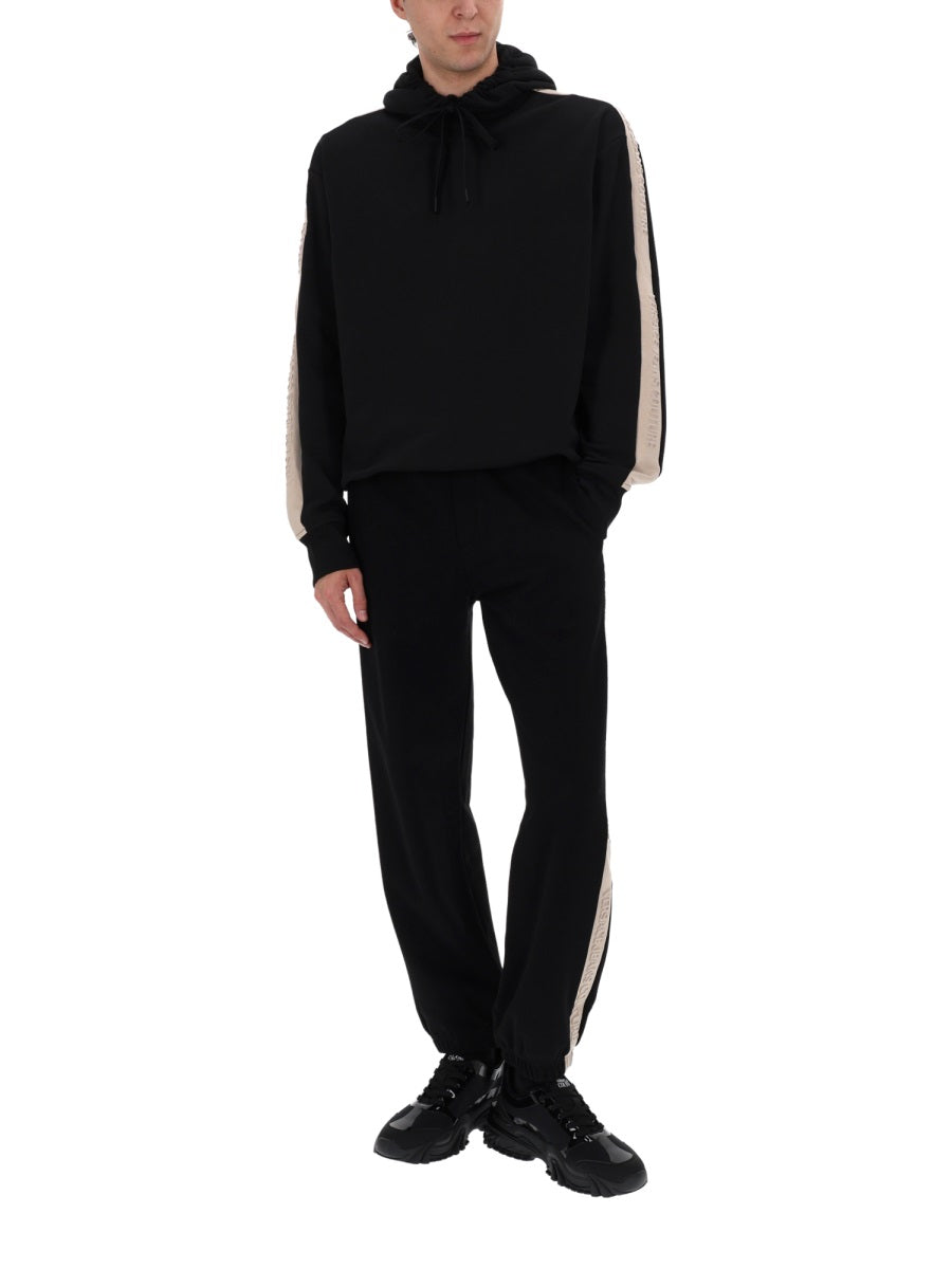 Versace Jeans Couture Tapered Cotton Jogging Trousers — Black, view 3