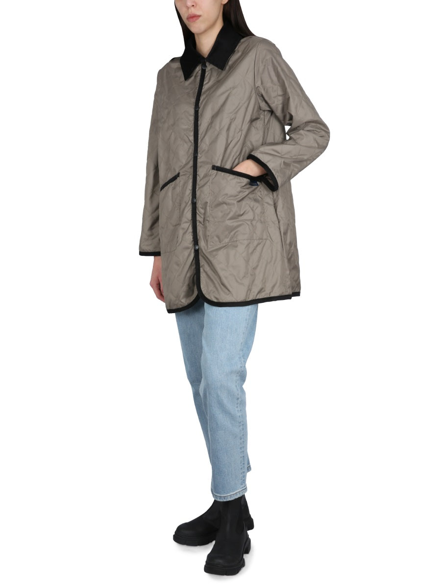 Lavenham Nylon with Velvet Contrast Collar Jacket — Beige, view 2