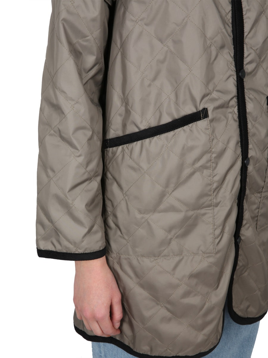 Lavenham Nylon with Velvet Contrast Collar Jacket — Beige, view 4