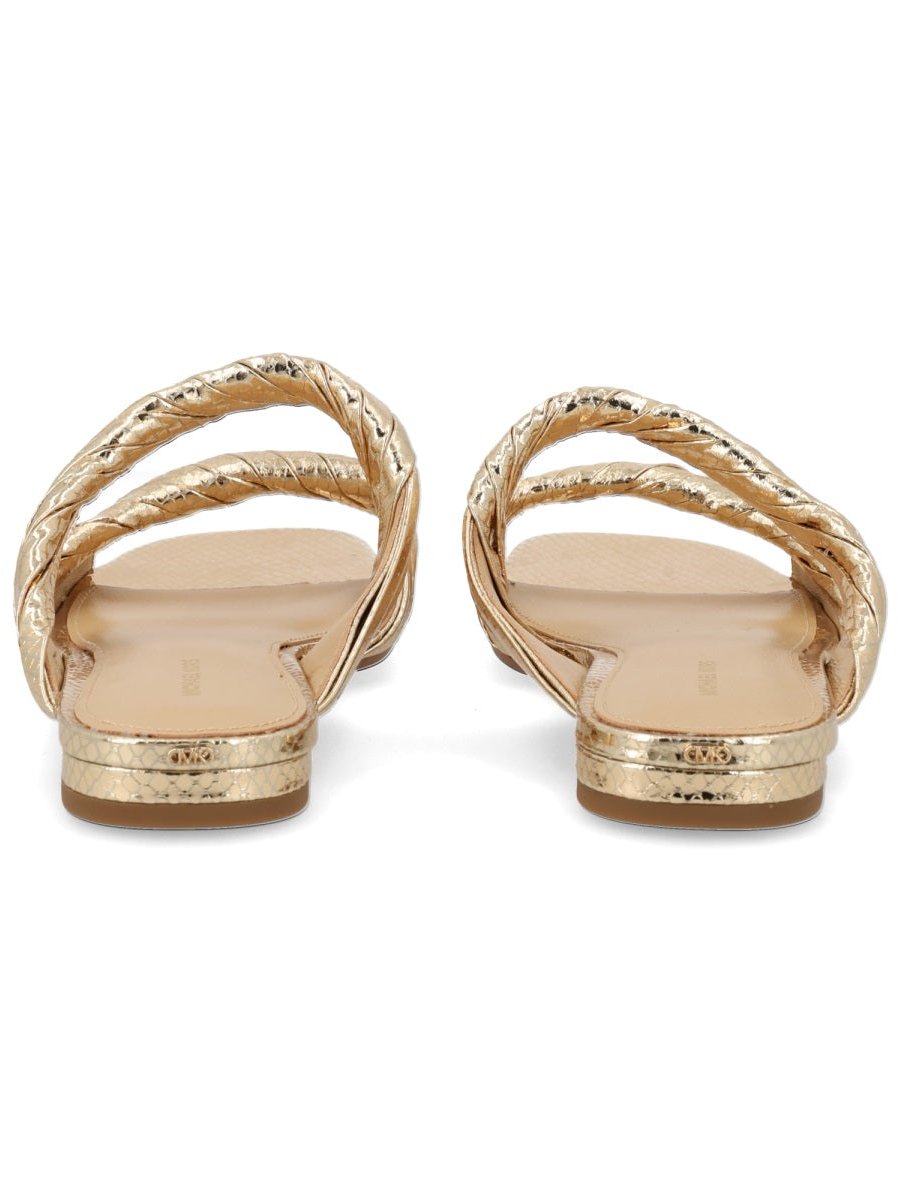 Michael Michael Kors Metallic Goat Leather Sandals — Gold, view 2