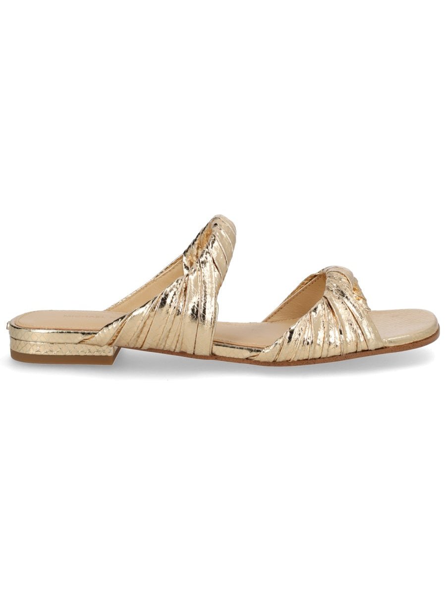 Michael Michael Kors Metallic Goat Leather Sandals — Gold, view 4
