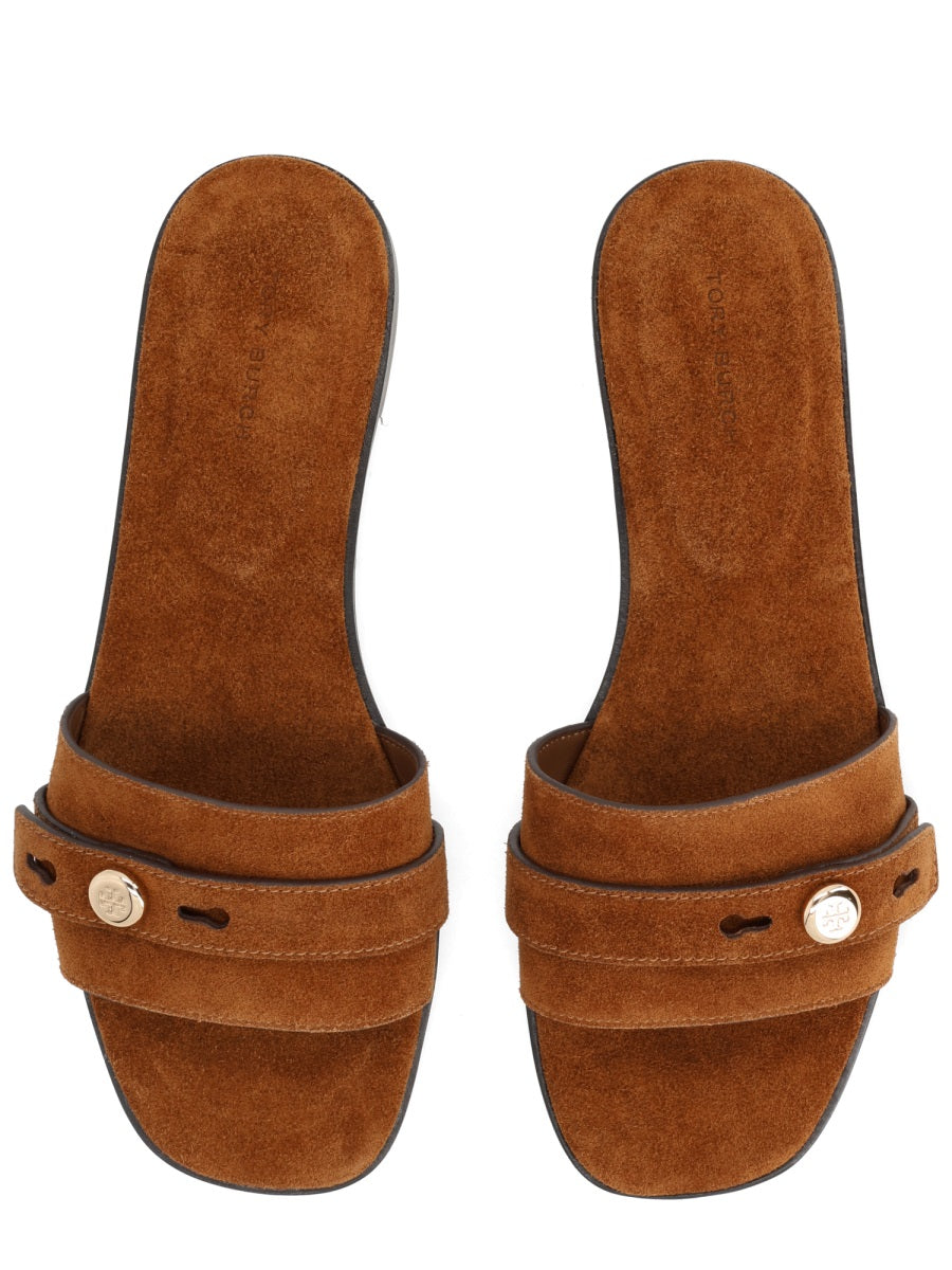 Tory Burch Romy Sandal — Brown, view 3