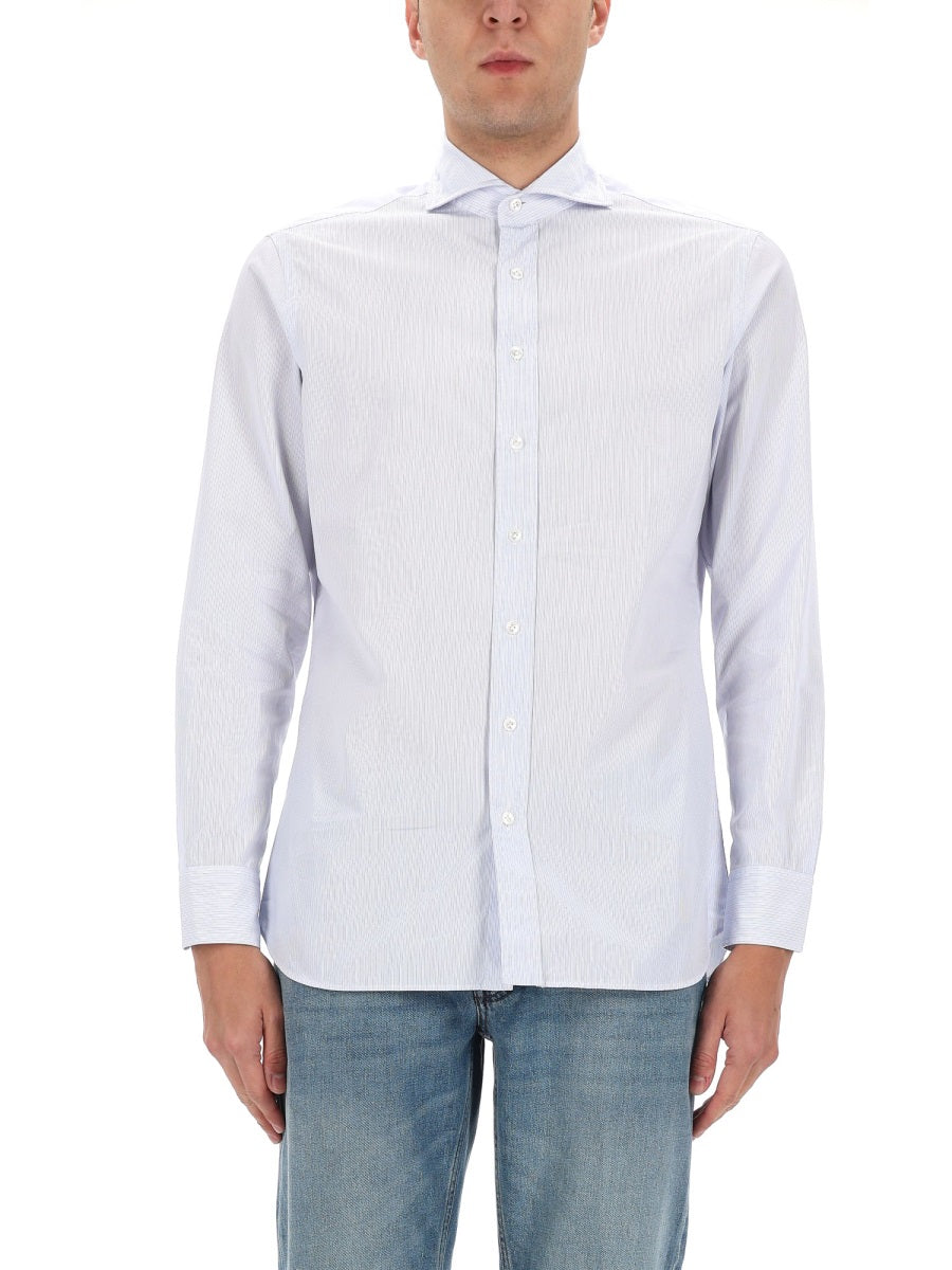 Lardini Cotton Shirt — Blue, view 3